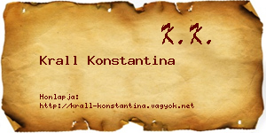 Krall Konstantina névjegykártya